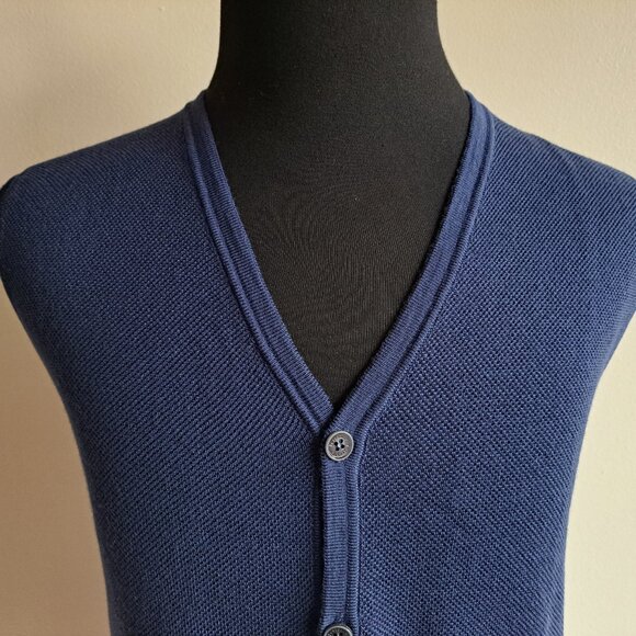NEW Ferrante Men's 100% Merino Wool Blue Vest Size 54/ XL - Picture 2 of 13